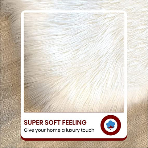 Luxury Faux Sheepskin Fur Rug, Fluffy Area Rug, Non-Slip Home Décor Accent - lambzydecor.com