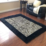 Soft and Durable Faux Sheepskin Rug with Border - Perfect for Any Room - lambzydecor.com