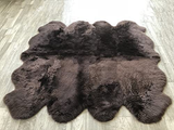 Genuine Sheepskin Area Rug with Strong Bottom Texture - Maya Collection, Black 2’X3' (60X90Cm) - lambzydecor.com