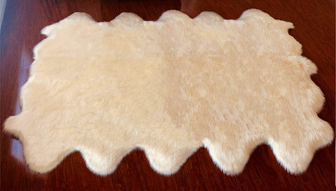 Luxury Faux Sheepskin Shaggy Silky Plush Carpet - Hypoallergenic, Free Shape Rug - lambzydecor.com